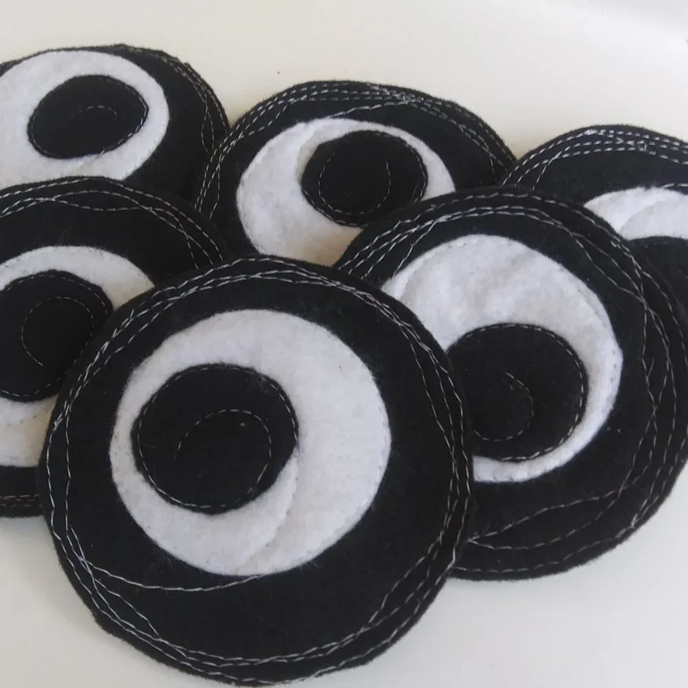 Handcrafted Freeform Stitched Felt Coaster Set #6. (Two Sets Available)